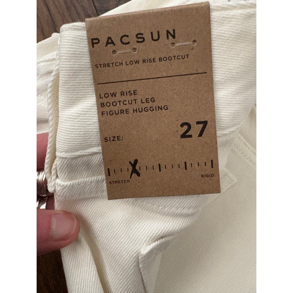 PacSun Women's Cream Bootcut Jeans - Picture 2 of 3